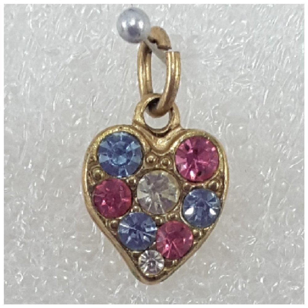 Multi-Colored Rhinestone Heart Pendant. - Picture 4 of 8